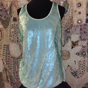 Mossimo Supply Co. Mint Sequin Scoop Tank